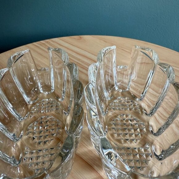 Vintage Princess House Clear Crystal Scalloped Oval Bowls Set Of 2 - Picture 5 of 10